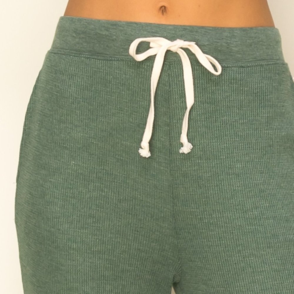LAID-BACK VIBE DRAWSTRING JOGGERS- HUNTER GREEN - Picture 5 of 5